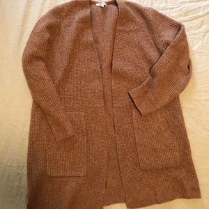 Madewell Oversized Heather Brown Long Cardigan
